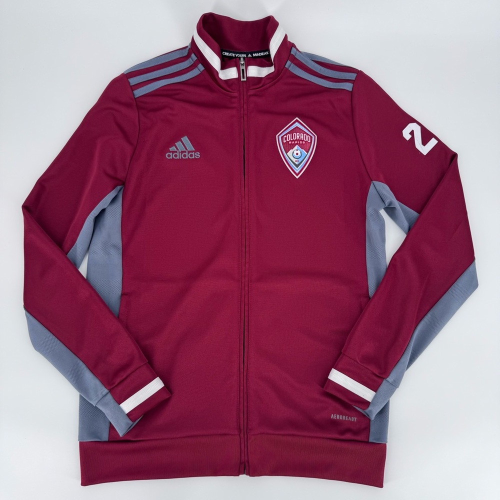 Adidas Youth Colorado Rapids Full Zip Training Burgundy Jacket‎ Size US Large